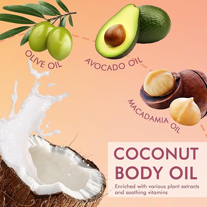 Sunscreen Body Glow Oil【SPF 50】【Lightweight】【Natural Ingredient】Broad Spectrum Shimmer Sunscreen For Face and Body, ROSE