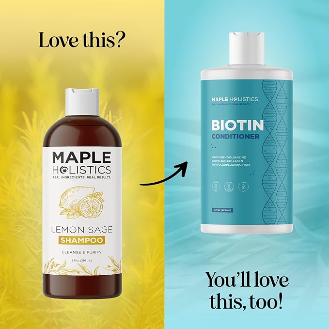 Sulfate Free Shampoo for Oily Hair - Lemon Sage Clarifying Shampoo for Build Up and Oily Scalp Care with Rosemary Essential Oil - Deep Cleansing Rosemary Shampoo for Greasy Hair and Product Build Up