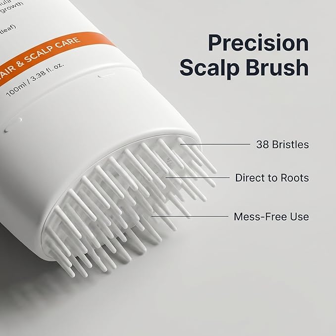 Yuki Hair Growth Serum With Built-In Scalp Brush, Heartleaf-Derived Exosomes To Revitalize, Scalp Serum For Hair Growth, Stronger Healthier Roots, Lightweight, Non-Greasy Feel