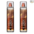 Bath & Body Works Warm Vanilla Sugar Fine Fragrance Mist, Body Spray & Perfume for Women, Long-Lasting Personal Fragrance, Sparkling Sugar and Sweet Vanilla Scent, 8 fl oz - 2 Pack