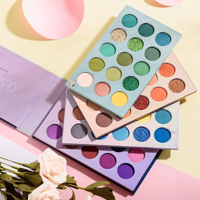 Color Board Eyeshadow Palette - Colorful Rainbow Bright Eyeshadow Palette, Natural Powder Eye Shadow Palette Makeup - Waterproof, Blendable, Long-Lasting - Cruelty-Free