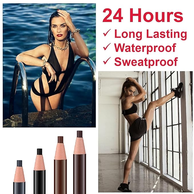 5 Pcs Dark Brown Eyebrow Pencils for Women with Sharpener Waterproof and Sweat-Proof Eyebrow Pen Long-Lasting Eyeliner Pencil Create a Natural Eye Brow Makeup