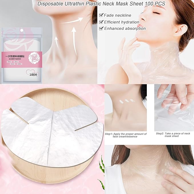 GELMAY 700PCS Face Neck Eye Nose Lip Foot Hand Disposable Plastic Mask Sheet, Ultra-Thin Transparent Facial Masks Skincare Paper Film DIY Spa Wrapped Moisturizing Patch Prevent Evaporation
