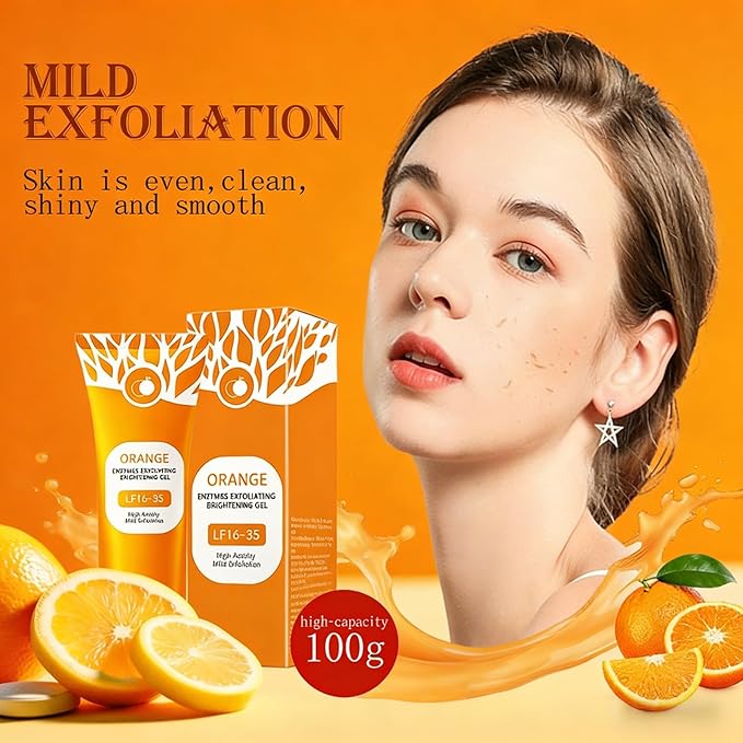 Orange Exfoliating Gel, 2026 Exfoliating Cleansing Gel Scrub, Pore Orange Peeling Scrub, Deep Clean Pores, Remove Blackheads & Moisturize Skin, All Types Skin