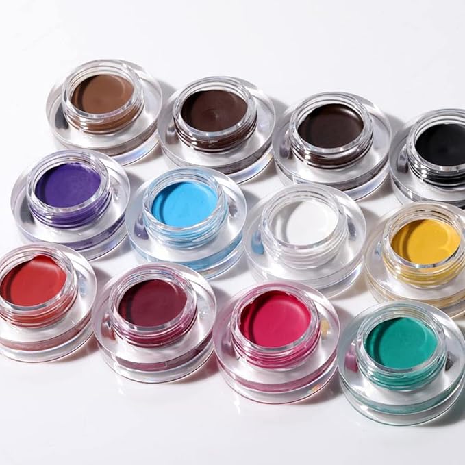 12 Colors Eyebrow Pomade Full-pigmented Long Lasting Waterproof Eyebrow Cream Gel Filling & Shaping Tinted Eyebrows Enhancers with Brush for Daily or Cosplay (11 Sky Blue)