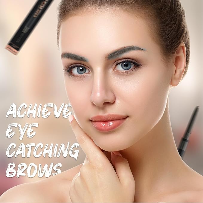 Profusion Cosmetics Dual-Ended Ultra-Fine Eyebrow Pencil -Good Brow Day Long-Wearing Brow Definer with Spoolie Brush for Blonde, Brown & Black Hair, Instant Brow Fixing Beauty Tool, Soft Black