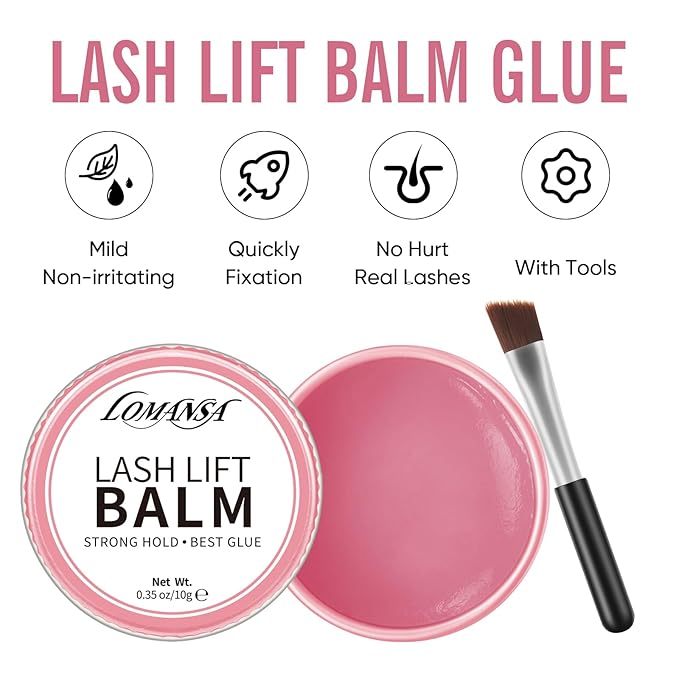 Lash Lift Glue Korean Lash Lift Balm Glue Eyelash Perm Balm Fruit Flavor Lifting Curling Gel for Lash Perm Kit 10g (Peach)