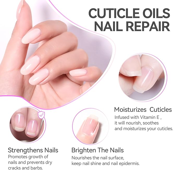 Gelike EC Nail Cuticle Oil - Lavender Scent Dual Color Nail Moisturizing With Jojoba Vitamin B & E for Nail Bed ＆ Damaged Nails Repair Treatment - Cuticle Cream for Nail Growth and Strength(16ml)