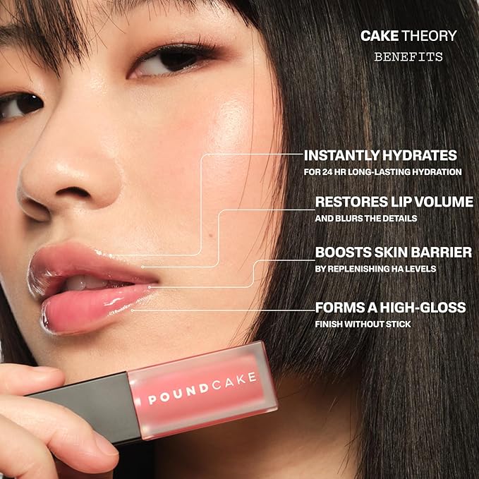 POUND CAKE Cake Theory: Lip Tone Equalizing Oil | For Balanced Lip Color | Hydrating and High-Shine Blurring Lip Oil with Pink Tint | Clean, Vegan, and Moisturizing Formula – 0.23 oz, Cactus Jam