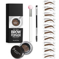 Eyebrow Stencils, Eyebrow Stamp Perfect Eyebrows Brow Stamp Waterproof, Eye Brow Stencil Kits Trio Kit with Sponge Applicator With 10PCS Eyebrow Shaping Kit Smudge-proof & Long-Lasting, Dark Brown
