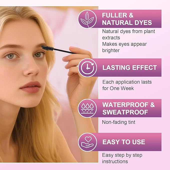 Eyelash & Eyebrow Color Kit, Professional Instant Lash & Brow Color Kit with Natural Results, Easy to Use, Eye Brow & Eye Lash Coloring Set DIY Hair Coloring for Salon Home Use 7ml (Coffee)