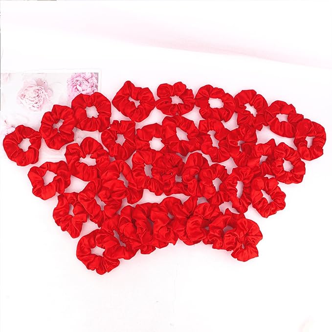 Silk Satin Scrunchies for Women Girls 36 PCS Hair Scrunchies Silk Satin Hair Ties for Thick Hair Bulk Hair Ties Hair Accessories