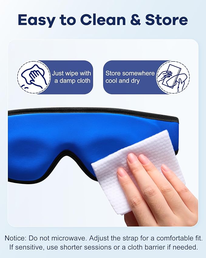 Cooling Gel Eye Mask for Puffy Eyes, Larger Full-Eye Cold Compress for Swelling, Ice-Cold Therapy, Forehead & Upper Cheek Cooling Relief, Reusable Headache and Migraine Mask, FSA Eligible HSA, Black