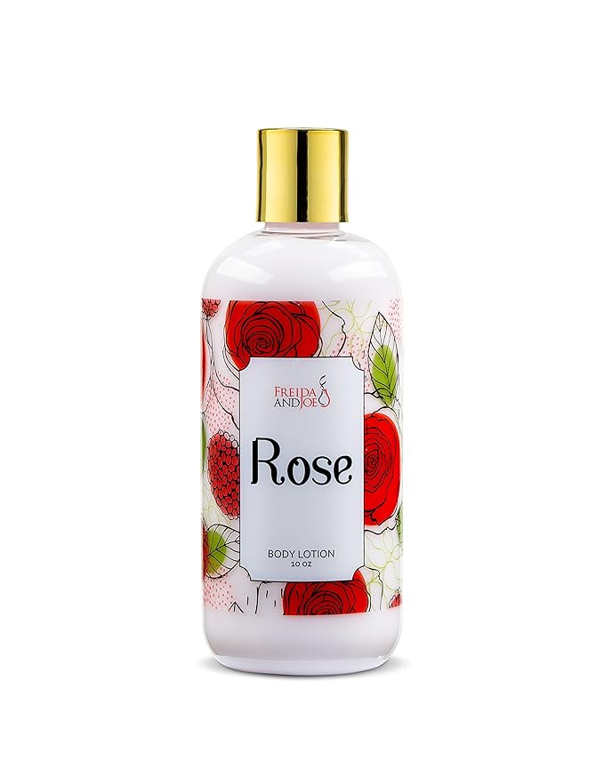 Rose Home Spa Gift 10oz Deep Moisturizing Fragrance Body Lotion & 8 oz. Fine Fragrance Body Mist Set Luxury Self-Care Combo for Women and Girls (Rose) – Mother's Day Gift for Mom