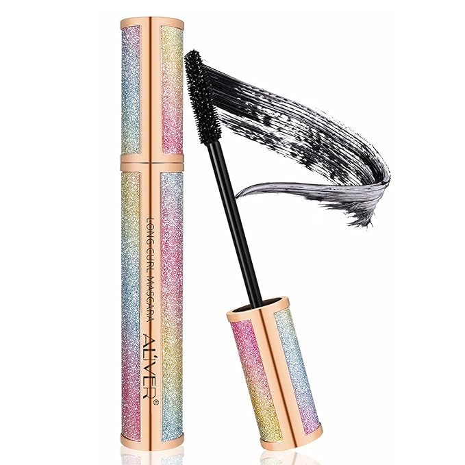 4D Silk Fiber Lash Mascara - Luxuriously Longer, Voluminous Eyelashes, Waterproof Tubing Mascara in Black, Natural Lengthening, Smudge-proof, Hypoallergenic, No Clumping, Easy to Apply & All Day Full