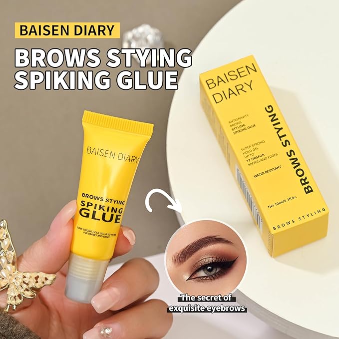 2 Pack Brow Styling Spiking Glue - Clear Eyebrow Setting Gel, 24HR Waterproof & Sweat-Proof Hold, Flawless Natural Look, Ideal for Salon & Home Use