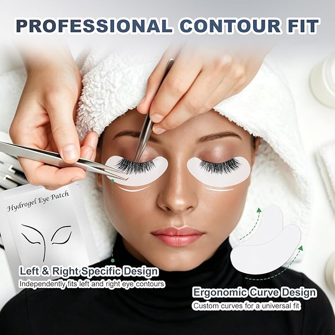 150 Pairs Eye Pads Lash Extensions, Lint Free Gel Pads, Natural Hydrogel Eye Patch, Under Eye Pads for Lash Extensions Supplies & Beauty Tools
