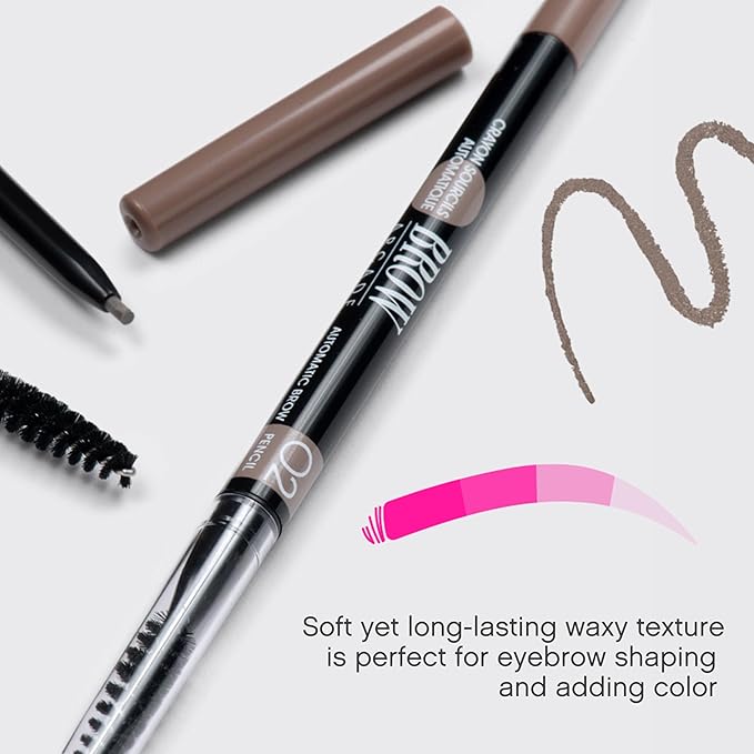 Vivienne Sabó Brow Arcade Eyebrow Pencil – Micro Definer with Brush for Natural Shaping, Long-Wear Color for Full, Defined Arches, Shade 02 Chocolate Brown, 0.035 oz