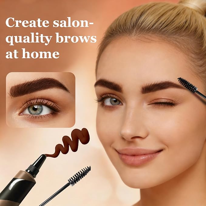 Long-lasting Waterproof Smudge-proof Liquid Eyebrow Gel/Tint, Sweatproof Eyebrow Dye Cream - Multifunctional Brow Definer for Salon Use, Eyebrow Dye for Women （BROWN）