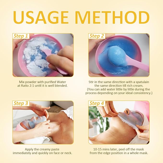 YMEYFAN Jelly Mask Powder for Facials Pro, Turmeric Controlling Oil Deep Cleansing Blackheads Removal Peel Off Gel Face Mask Skin Care, Esthetician Supplies