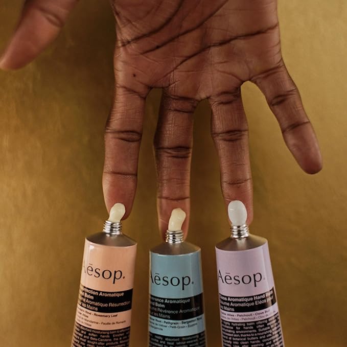 Aesop Hand Balm Set – Resurrection, Reverence & Eleos Hand Cream Trio– Deeply Nourishing Botanical Hand Care with Citrus, Woody & Herbaceous Aromas | 2.4 oz each Travel Size