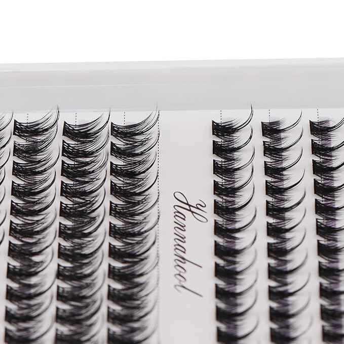 12rows-Large Tray Mixed 8-10-12-14-16mm/Mixed 14-15-16mm/Mixed14mm-16mm/Mixed 18-20mm Wide Stem Individual False Eyelashes Dramatic Black Cluster Eyelashes (MY008-12-14MM MIX)