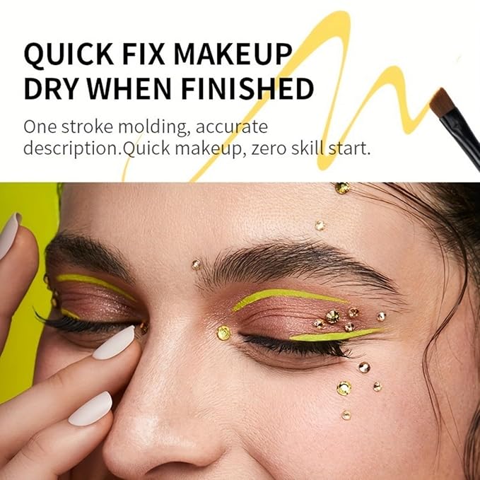 Gel Eyeliner 10 Colors Smooth Cream Matte Eyeliner Gel Longlasting Waterproof and Smudgeproof High Pigment Eyeliner with Brush (07 Green)