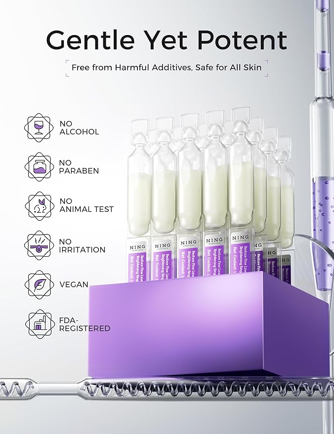 NING DERMOLOGIE Retinol Serum for Face - Anti Aging Serum with Peptides, Niacinamide - Collagen Booster Ampoules for Anti Wrinkles & Dark Spot, Reduce Fine Line - Single-Use Vials, 1.5ml/0.05 fl.oz*20