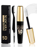 White Waterproof Mascara Primer for Eyelash, 5D Silk Fiber Lashes Extension Colored Tube Mascara with Eyelash Brush, Long Lasting Smudge-proof Volumizing Lengthening, Eye Makeup Party Gift for Women