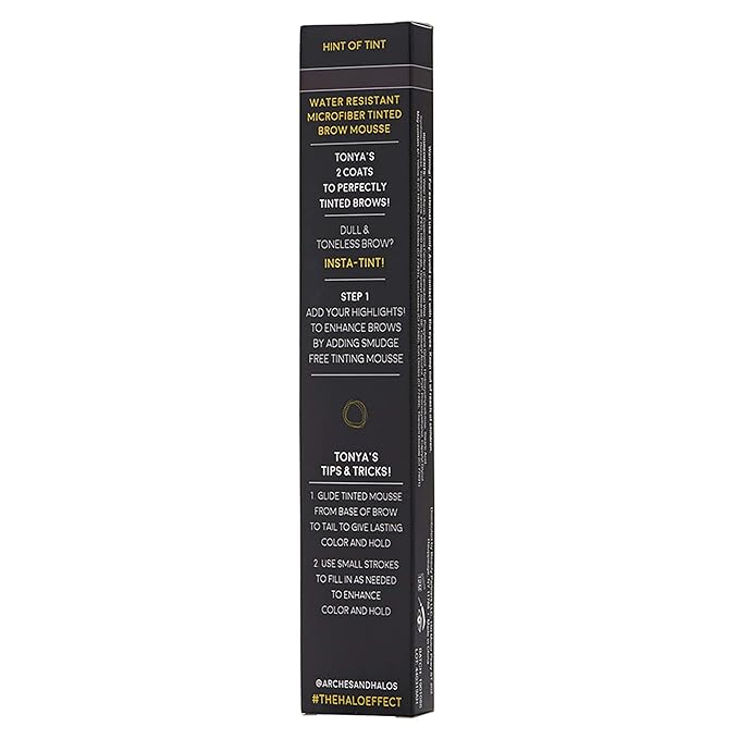 Arches & Halos Microfiber Tinted Brow Mousse - Shape and Define - Get Full, Fluffy, Natural Looking Brows - Vegan and Cruelty Free Makeup - Dark Brown, 0.106 oz (Pack of 2)