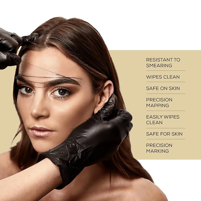 Parallel Products - Premium Eyebrow Mapping String for Microblading - Pre-Inked - 1 mm Charcoal Thread - Essential Brow Microblading Supplies - 15 Meters per Box (12 Pack)