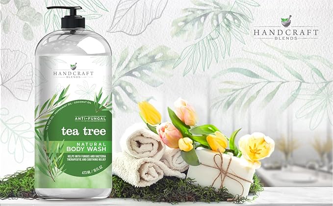 Handcraft Blends Tea Tree Oil Body Wash 16 oz - Extra Strength Body Wash For Athletes Foot, Nail Fungus, Itchy Skin, Jock Itch, Acne and Eczema - Tea Tree Body Wash For Men & Women
