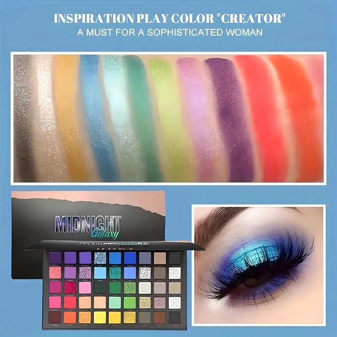 K'APEINE Colorful Eyeshaow Palette, 45Colors Matte Shimmer Eyeshadow Metallic Eye Shadow Palettes Professional Rainbow Makeup Pallet Long Lasting Blendable Make Up Eye Shadows Cosmetics for Women