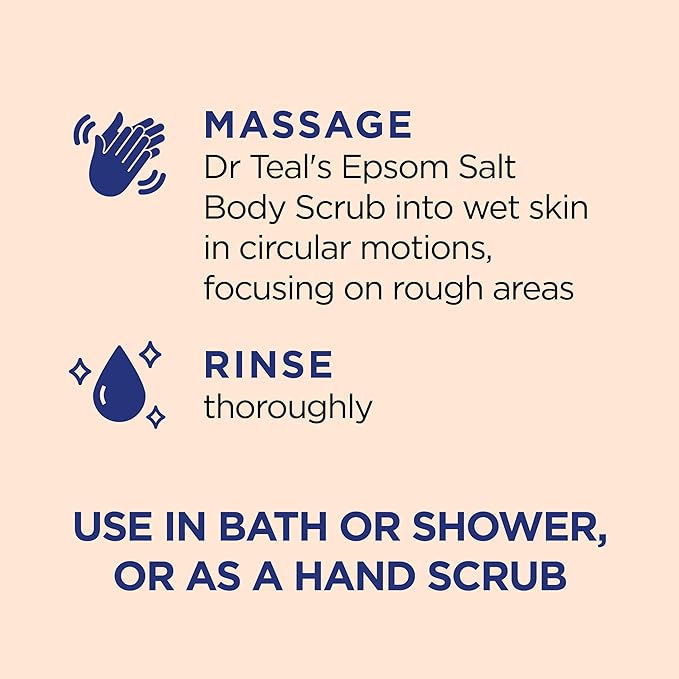 Dr Teal's Pink Himalayan Salt Body Scrub, Glow & Radiance with Pure Epsom Salt & Citrus Essential Oils 16 oz (Pack of 3)