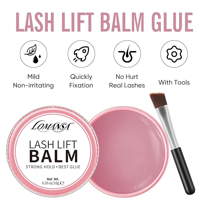 Lash Lift Glue Korean Lash Lift Balm Glue Eyelash Perm Balm Fruit Flavor Lifting Curling Gel for Lash Perm Kit 10g (Rose)