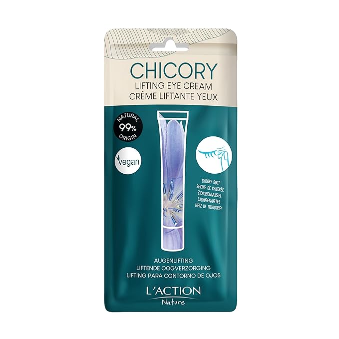 L'Action Paris Lifting Eye Cream, Natural Eye Cream with Chicory Extract for Fine Lines and Wrinkles, Plant-Based Hyaluronic Acid Cream Boosts Elasticity and Smooths Undereye Skin 20ml