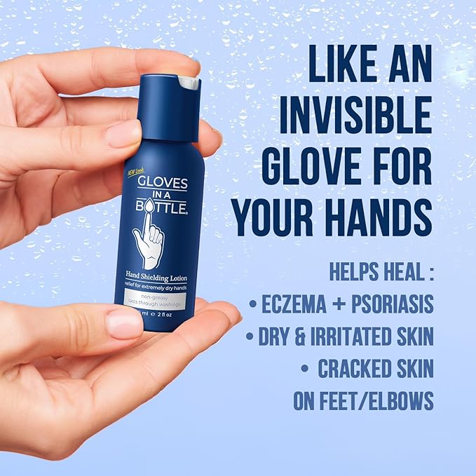 Gloves In A Bottle 6-Pack Shielding Lotion - Great for Dry Itchy Skin! Grease-less and Fragrance Free! (2oz-60ml)