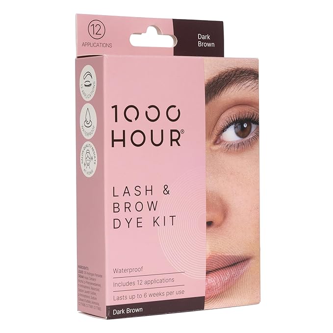 1000 Hour Professional Formula Lash & Brow Kit - Defined Brows with a Long-Lasting Formula with Eyebrow Mascara - Brow Gel for Stunning Brows that Last Up To 6 Weeks with 12 Applications - Dark Brown