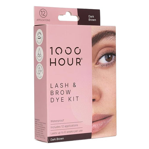 1000 Hour Professional Formula Lash & Brow Kit - Defined Brows with a Long-Lasting Formula with Eyebrow Mascara - Brow Gel for Stunning Brows that Last Up To 6 Weeks with 12 Applications - Dark Brown