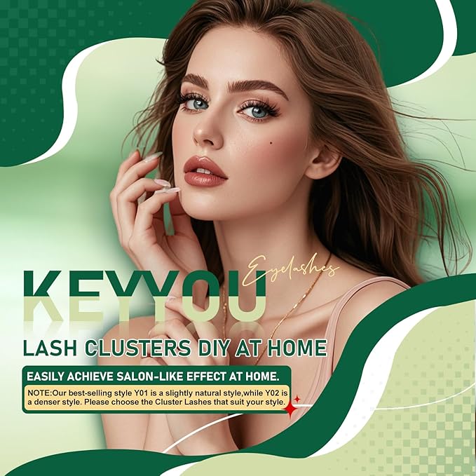 Lash Clusters,96 Pcs Cluster Lashes D Curl 10-18MIX DIY Lash Extensions Eyelash Clusters,KEYYOU Volume Wispy Individual Lashes Soft&Comfortable Easy DIY at Home(Y31,D-10-18MIX)