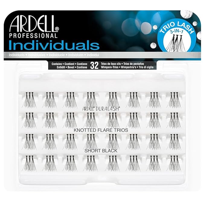 Ardell Duralash Short Black Knotted Flare Trio Lashes (Pack of 3)