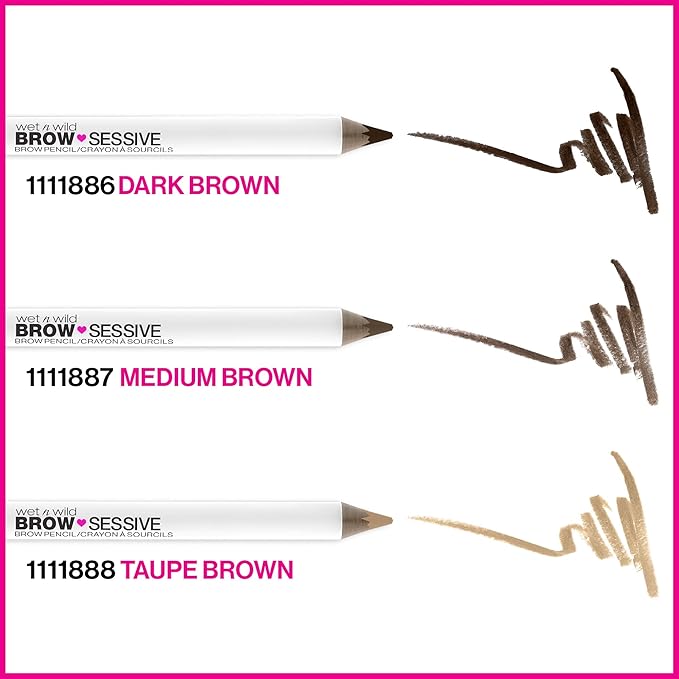 wet n wild Brow Pencil, Medium Brown | Ultra-Precise | Dual-Ended Spoolie | Buildable Formula | Cruelty-Free & Vegan