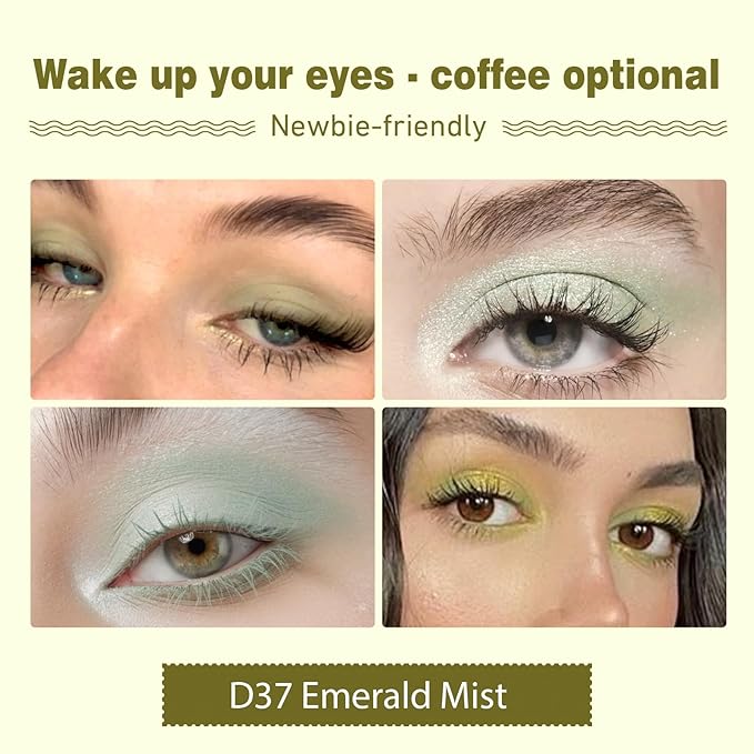 Refillable Eyeshadow Palette - Matte/Glitter/Duo-Chrome Pressed Powder & Cream Formula, Neutral/Shimmer/Smokey Multichrome, Travel-Friendly Iron Pan Refills (ShImmer, D37)