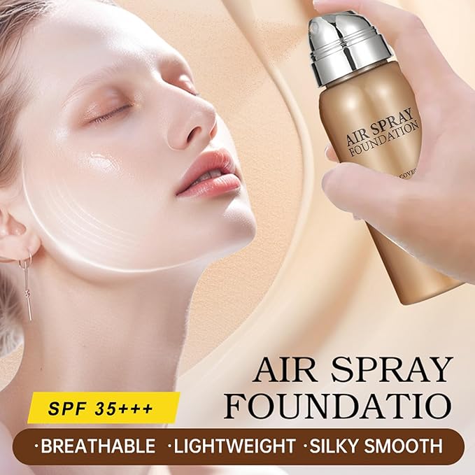 Airbrush Makeup Foundation,SPF 35 Full Coverage Foundation for Mature Skin, Older Women and Middle-aged，Lightweight & Moisturizing, Buildable Coverage Skin Tone Correcting,Radiance Skin (1# Natural)