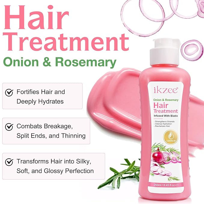 Onion Biotin and Rosemary Shampoo and conditioner Treatment Set, All Hair Types Conditioner Hair Care, Thinning Hair, Reduce Hair Loss -Soft and Shine - Promotes Growth for Fuller Healthier