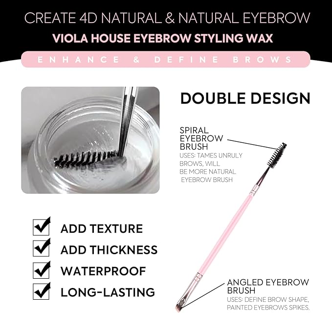 VIOLA HOUSE Brow Styling Wax, Eyebrow Soap, Long-lasting Waterproof Eye Brow Gel, 4D Feathery Eyebrow Soap Kit With Brush-0.49oz