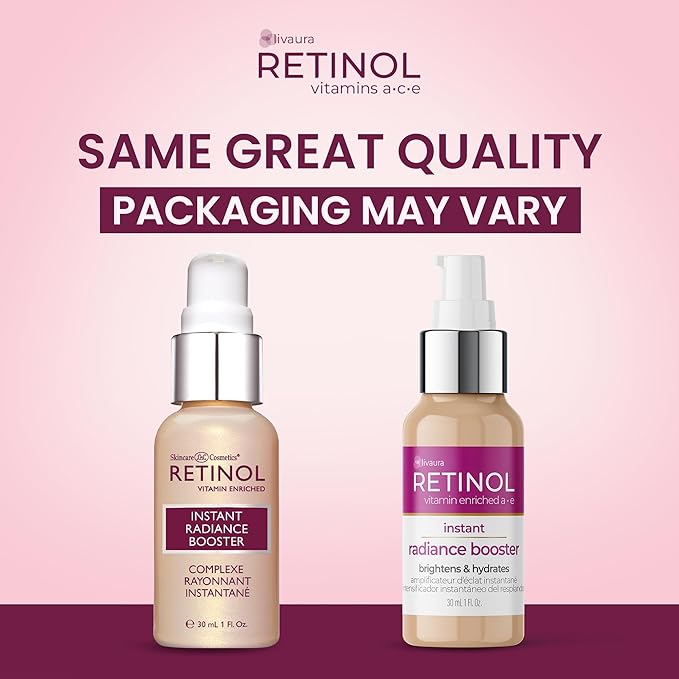 LIVAURA Retinol Instant Radiance Booster – The Original Retinol Glow Primer – A Burst of Anti-Aging Hydration Adds Luminosity & Skin-Smoothing Benefits of Vitamin A – Peptides Improve Firmness & Tone