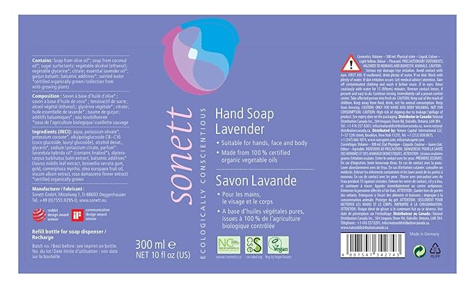 Sonett Organic Hand Soap Lavender (pack of 1)