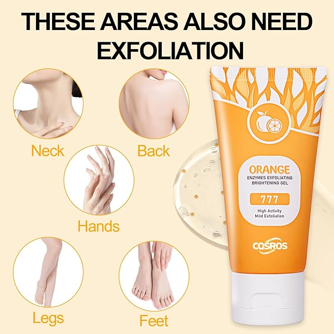Orange Exfoliating Gel Scrub for Face and Body, Peeling Gel, Deep Clean Pores, Remove Blackheads & Moisturize Skin, for All Types Skin (1PC)