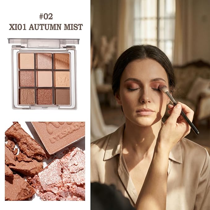 Nude Eyeshadow Palette, Color Eyeshadow Palette, Highly Pigmented, Blendable for Vibrant Everyday Looks Smokey Eyes,Neutral to Warm Tones, Versatile Matte Shimmer Shades (XI01 Autumn Mist)